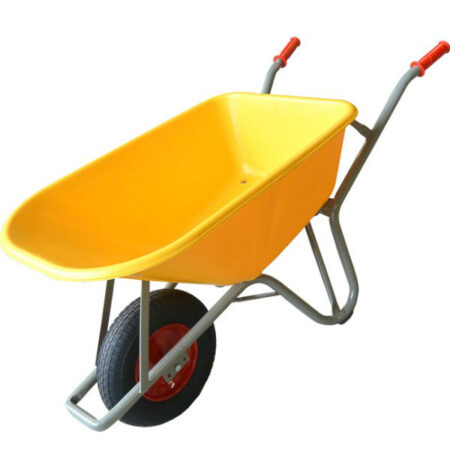 Kruiwagen HDPE 100 kunststof geel