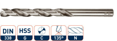 BMB HSS-G spiraalboor 8.0mm DIN338N