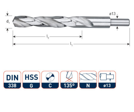 BMB HSS-G spiraalboor 16,0mm DIN338N