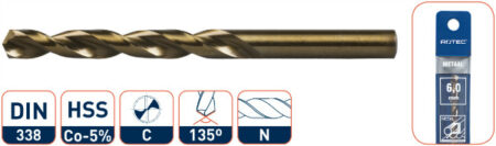 spiraalboor DIN 338 HSS-Co 7,0 etui