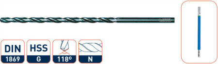 HSS spiraalboor DIN 1869N 5,5 x205mm.