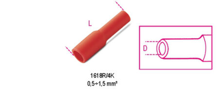 kabelschoen 1618 stekker inwendig Rood