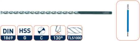 HSS-G spiraalboor TLS1000 13,0x205/295
