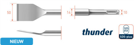 Beitel SDS+ THUNDER spadebeitel gebogen
