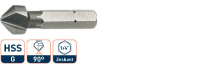 HSS verzink-bits 1/4" 8,3mm.