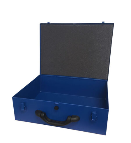 Metalen onderdelenkoffer BLAUW 130 mm