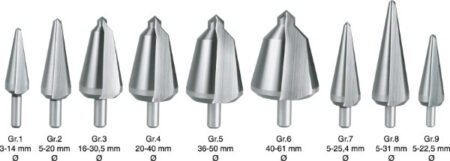 HSS konische plaatboor Nr.6 40,0-61,0mm