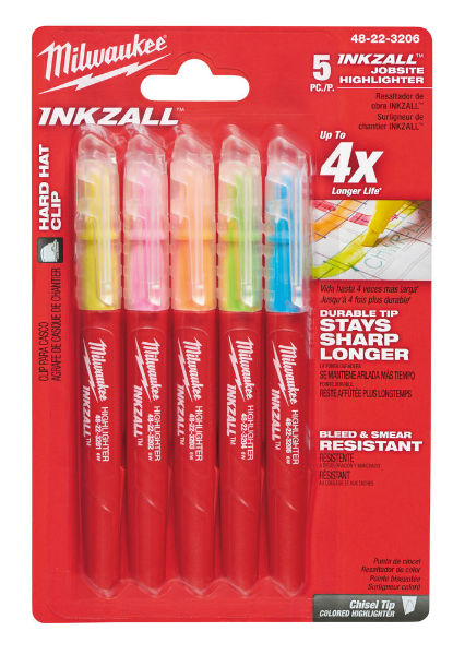 Milwaukee set INKZALL highlighters