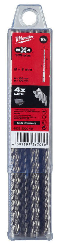 Milwaukee MX4 hamerboor 8x100/165 VPE-10