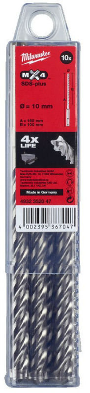 Milwaukee MX4 H.boor 10x100/165 VPE-10