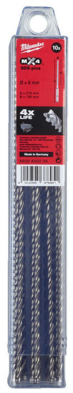 Milwaukee MX4 hamerboor 6x150/215 VPE-10