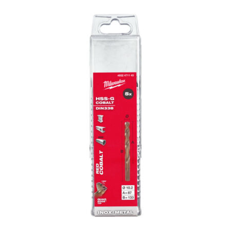 Milwaukee HSSCo DIN 338 boor 10.2x133mm.