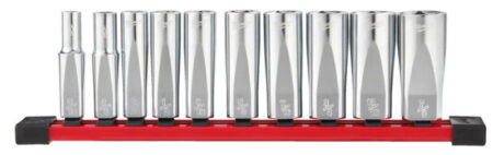 3/8" 10 dlg set lange dop inch/rail