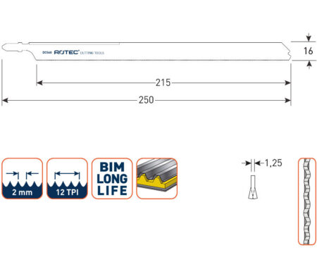 Decoupeerzagen DC560/ T1018AFP/ L=250 mm