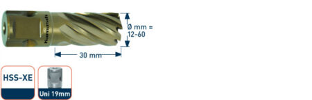Kernboor HSSXE Gold-Line 27x30mm.