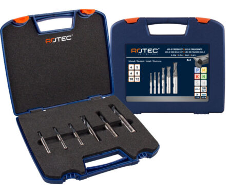 6-dlg. set HSS-E Spiebaanfrezen gecoat