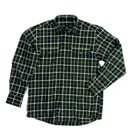 FHB overhemd geblokt groen-olijf mt.L
