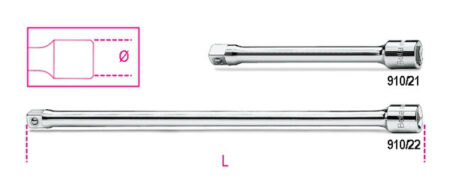 Beta 3/8 verlengstuk 125mm 910/21