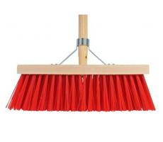 Bezem rood 35 cm compleet
