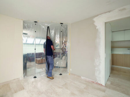 (de)monteerbare stofwand 4 x 5 mtr