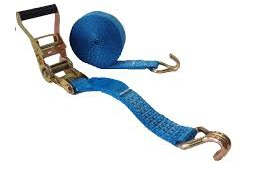 Sjorband 50mm ratelgesp+haken 9mtr.blauw