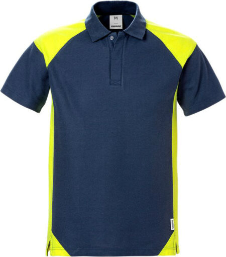 Fristads Skarup polo - blauw/geel Mt.XL