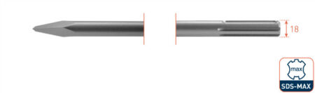 Beitel SDS max punt 600mm.