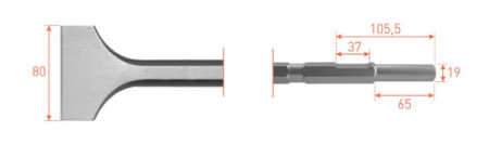 Beitel 6-kt. 21mm. spade 80x300mm.19x66