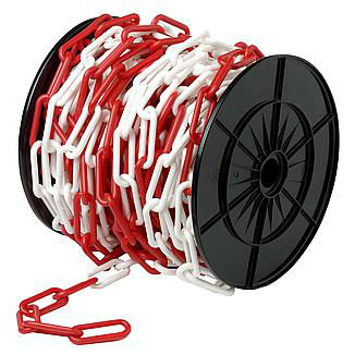 Mtr.markeringsketting rood/wit kunststof