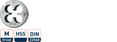 HSS ronde snijplaat DIN 22568 M8x1,25