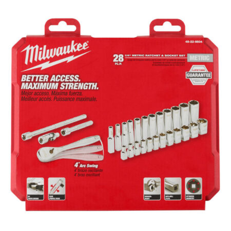 Milwaukee doppenset (28 dlg) 1/4"