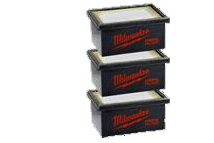 Milwaukee set(3) HEPA filterboxen