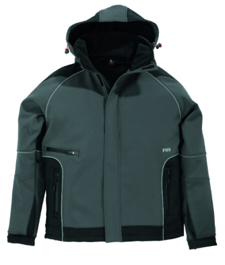 FHB Softshell jack grijs-zwart Mt.2XL