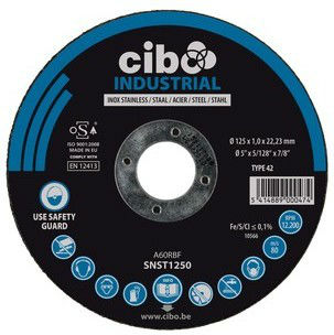 Cibo Industrial schijf 125x1x22 (box-10)