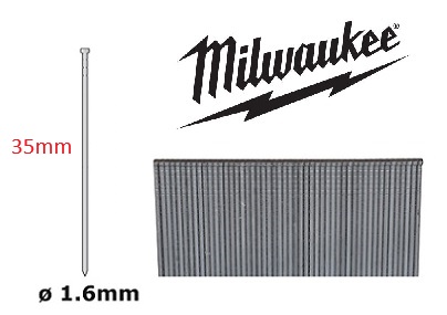 Milwaukee brads 35mm 16GA recht galv
