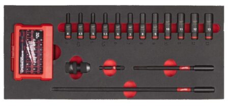 Milwaukee 17 dlg 1/4" slagdoppenset lang