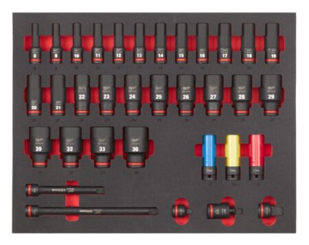Milwaukee 34 dlg 1/2" slagdoppenset lang