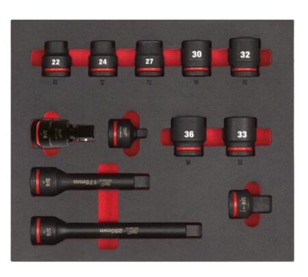 Milwaukee 12 dlg 3/4" slagdoppenset kort
