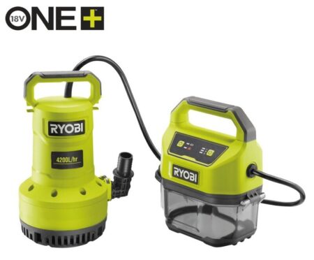 Waterpomp Ryobi op accu voor draadloos water verplaatsen